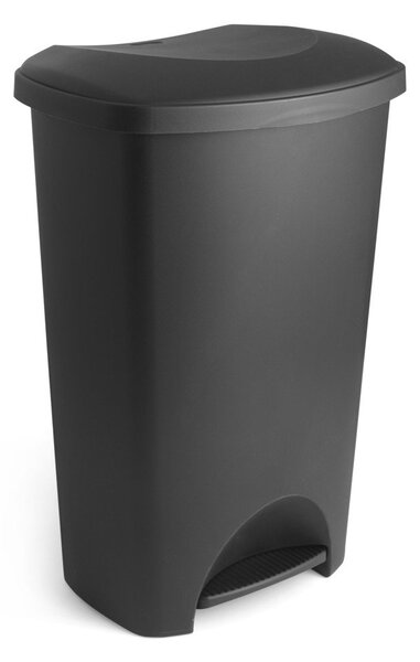 Černý pedálový plastový odpadkový koš 50 l – Addis