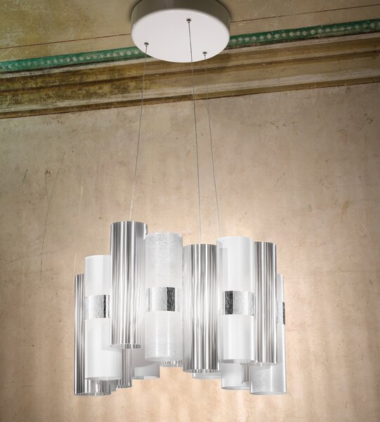 SLAMP LALSM00WHT01T00NMTEU La Lollo white suspension M, designové závěsné svítidlo, 40W LED 2700K stmívatelné, průměr 48cm