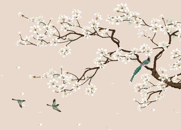 Fototapeta na míru Kávové Chinoiserie | Vliesová fototapeta na zed' | DFT5P352467