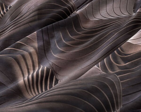 Matějovský Povlečení VELVET, šedo-hnědé vlny, bavlněný satén digitál, 140x200cm + 70x90cm