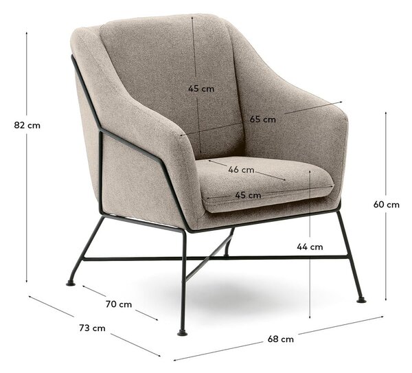 Béžové křeslo Brida – Kave Home