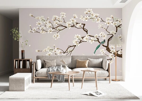 Fototapeta na míru Šedé Chinoiserie | Vliesová fototapeta na zed' | DFT5P352471