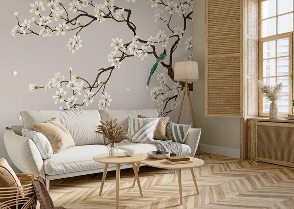 Fototapeta na míru Šedé Chinoiserie | Vliesová fototapeta na zed' | DFT5P352471