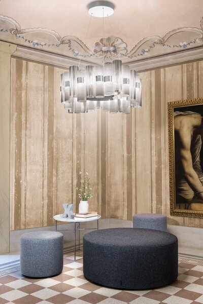 SLAMP LALSL00WHT01T00NMTEU La Lollo white suspension L, designové závěsné svítidlo, 80W LED 2700K stmívatelné, průměr 80cm