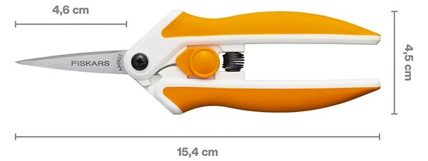 Cvakací nůžky (cvakačky) FISKARS PREMIER EASY ACTION pružinové na nitě 1070029, ergonomická rukojeť, délka 15,4cm