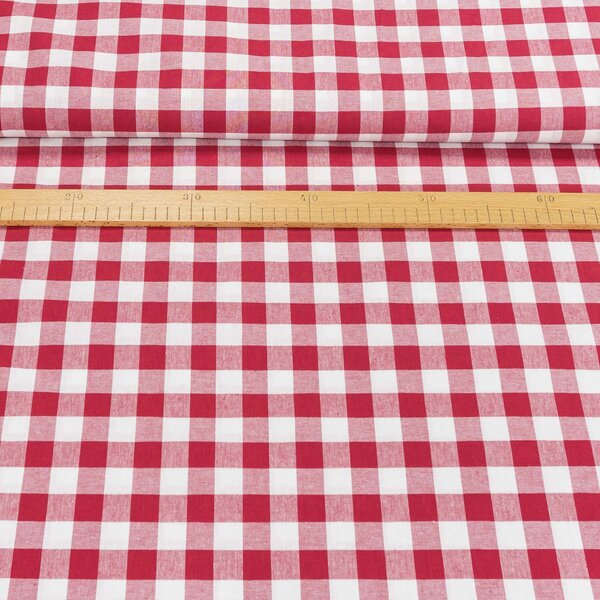 Olex bavlněný kanafas DELUXE červená kostka 2cm, š.150cm (látka v metráži)