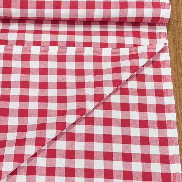 Olex bavlněný kanafas DELUXE červená kostka 2cm, š.150cm (látka v metráži)