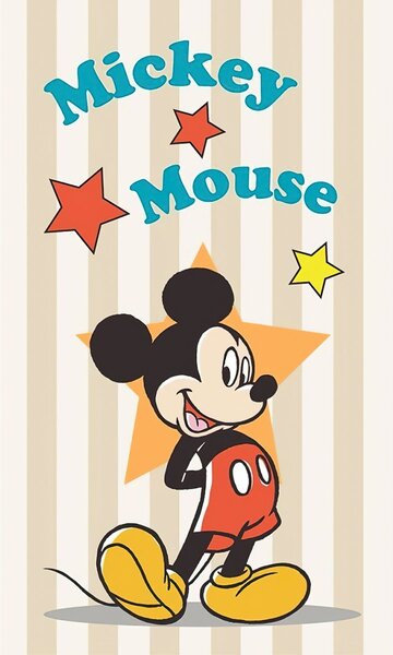 Carbotex dětský froté ručník HVĚZDA MICKEY MOUSE, béžový 30x50cm