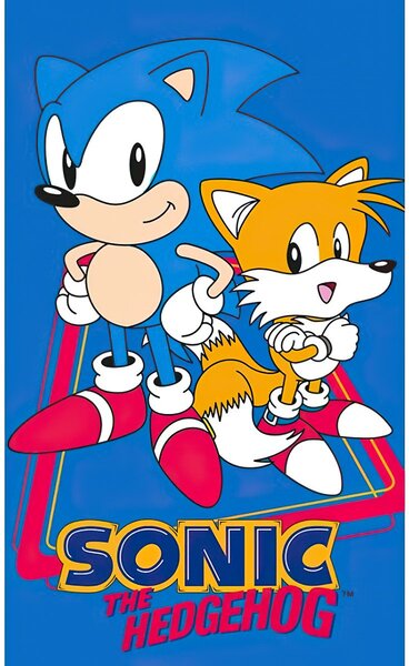 Carbotex dětský froté ručník JEŽEK SONIC A TAILS, modrý 30x50cm