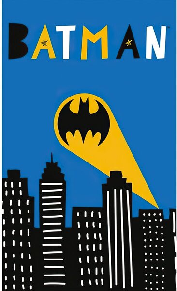 Carbotex dětský froté ručník BATMAN GOTHAM CITY, modrý 30x50cm