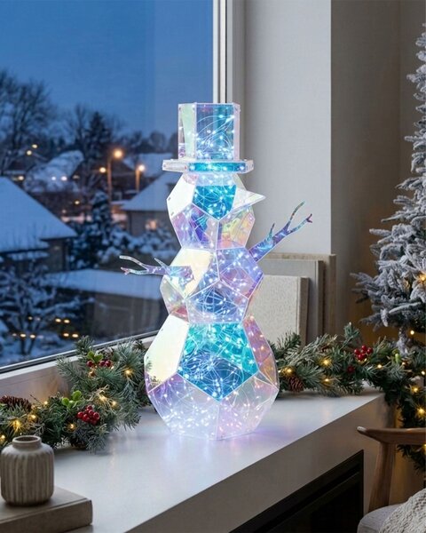 Vánoční dekorace LED ARCTICA 43 cm Sněhulák Vícebarevná