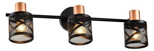 Prezent 75469 - Nástěnné bodové svítidlo ANTARES 3xE14/40W/230V černá/měděná
