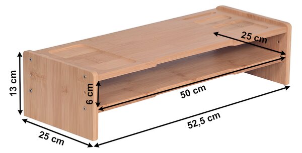 KONDELA Podstavec pod monitor, bambus, přírodní, ELARO TYP 4