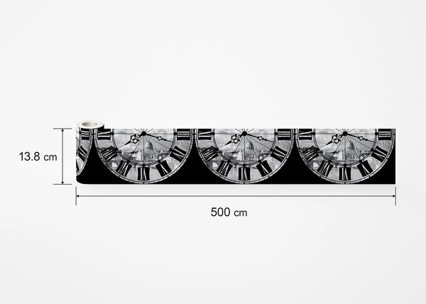 Samolepící bordura na zeď Řím s Hodinami | 5 m x 13.8 cm | DWB8204