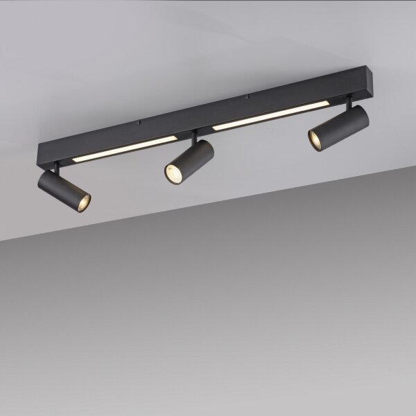 Schöner Wohnen 11794-18 - LED Bodové svítidlo DANTE 3xGU10/10W+LED/14,4W černá
