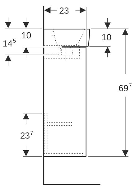 Geberit Selnova Square umyvadla se skříňkou 36 cm 504.130.DB.1