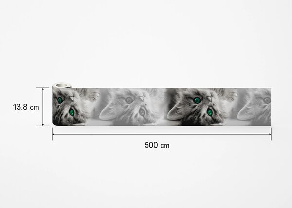 Samolepící bordura na zeď Kočka | 5 m x 13.8 cm | DWB8217