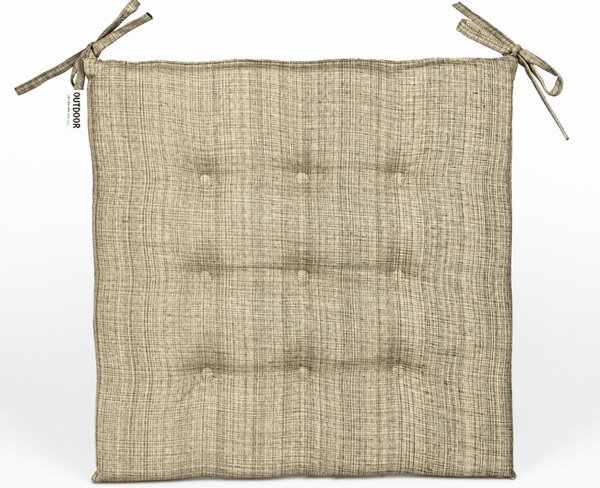 Avax Prošívaný sedák OUTDOOR nepromokavý, žíhaný světlý khaki, čtverec 40x40cm