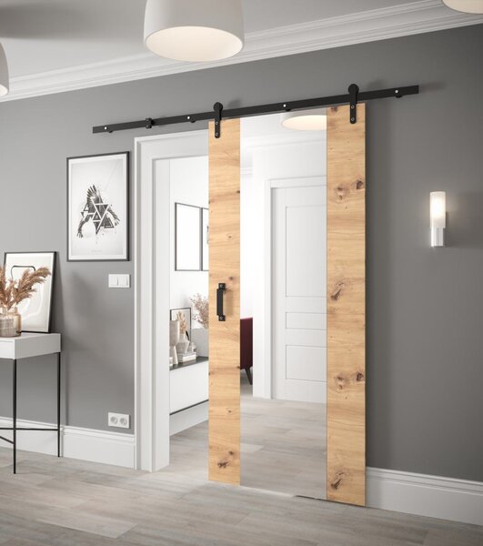 Posuvné dveře se zrcadlem Loftiko II - 90 cm s tlumeným dojezdem Barva: Old style