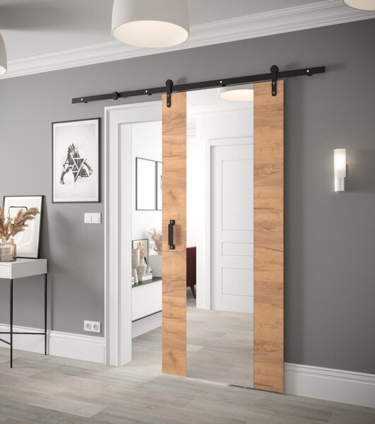 Posuvné dveře se zrcadlem Loftiko II - 90 cm s tlumeným dojezdem Barva: Old style