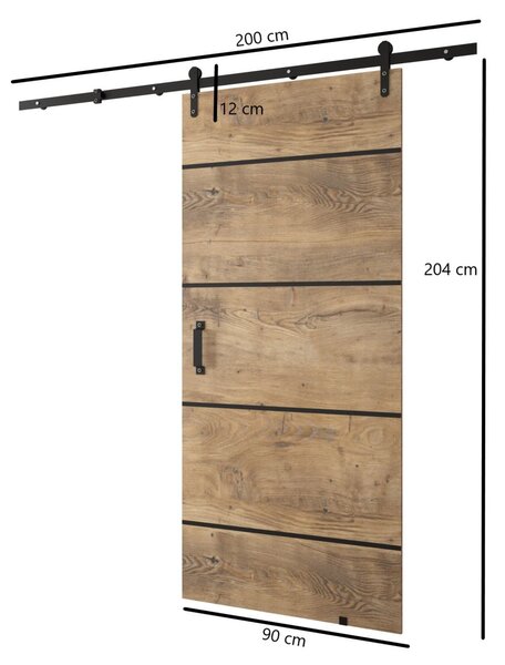 Posuvné dveře Loftiko IV - 90 cm s tlumeným dojezdem Barva: Dub Artisan