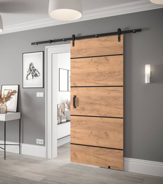 Posuvné dveře Loftiko IV - 90 cm s tlumeným dojezdem Barva: Dub Artisan