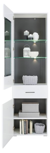 VITRÍNA, antracitová, bílá, 60/206,2/41,6 cm Hom`in - Kredence a vitríny