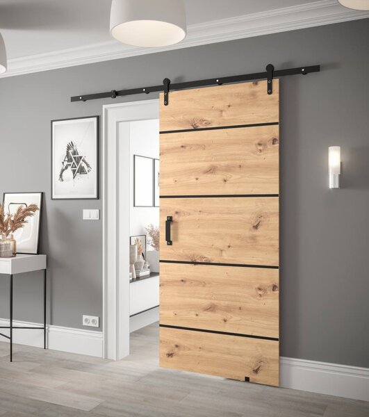 Posuvné dveře Loftiko IV - 90 cm s tlumeným dojezdem Barva: Dub Artisan