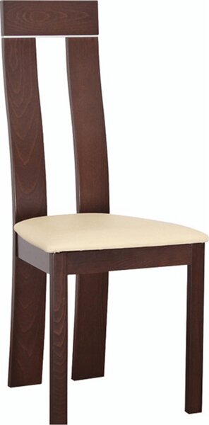 Tempo Kondela Dřevěná jídelní židle DESI, ekokůže béžová/ořech