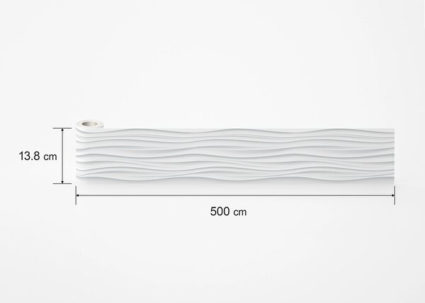 Samolepící bordura na zeď Bílá Abstrakce | 5 m x 13.8 cm | DWB8225