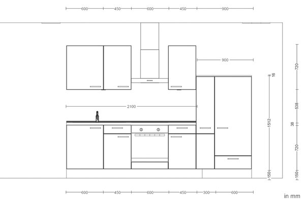 KUCHYŇSKÝ BLOK 300 cm Nobilia - Online Only kuchyňské linky, Online Only
