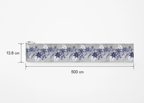 Samolepící bordura na zeď Květy | 5 m x 13.8 cm | DWB8227