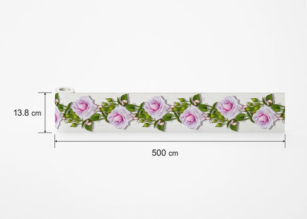 Samolepící bordura na zeď Květy | 5 m x 13.8 cm | DWB8229