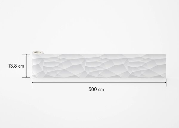 Samolepící bordura na zeď 3D Bílý Abstrakt | 5 m x 13.8 cm | DWB8233