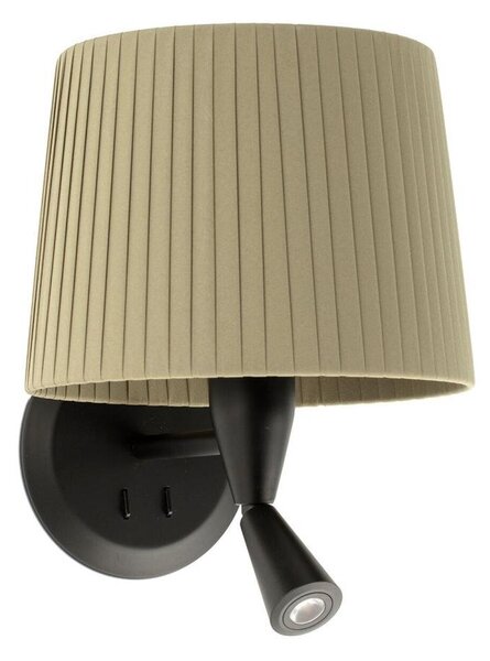 SAMBA černá/skládaná zelená nástěnná lampa se čtecí lampičkou - FARO