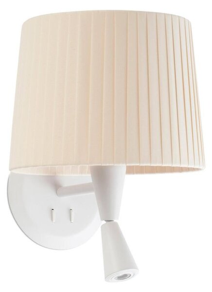 SAMBA bílá/skládaná nástěnná lampa, béžová, se čtecí lampičkou - FARO