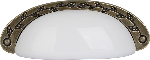 Úchytka Arezzo 96mm, mosaz, porcelán