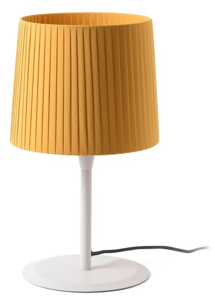 SAMBA bílá/skládaná žlutá stolní lampa - FARO