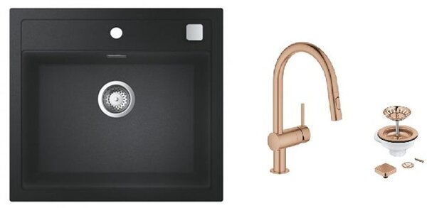 Sada granitový dřez Grohe K700 31651AP0, kuchyňská baterie Grohe Minta 32321DL2, 40400DL0