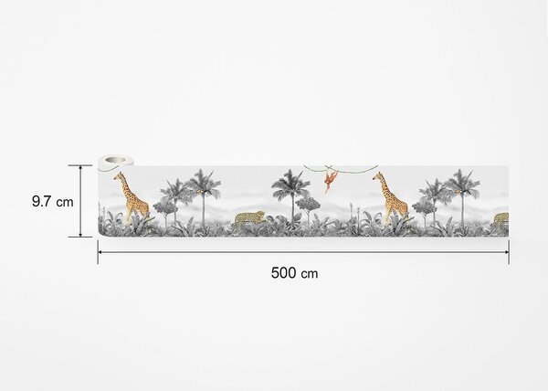 Dětská samolepící bordura na zeď Jungle | 5 m x 9.7 cm | DWBD8129