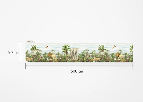 Dětská samolepící bordura na zeď Jungle | 5 m x 9.7 cm | DWBD8135