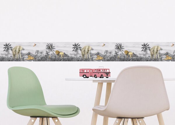 Dětská samolepící bordura na zeď Jungle | 5 m x 9.7 cm | DWBD8133