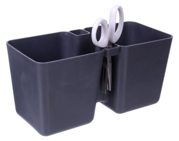 PROSPERPLAST Květináč TWINS CUBE grafit 24,4cm