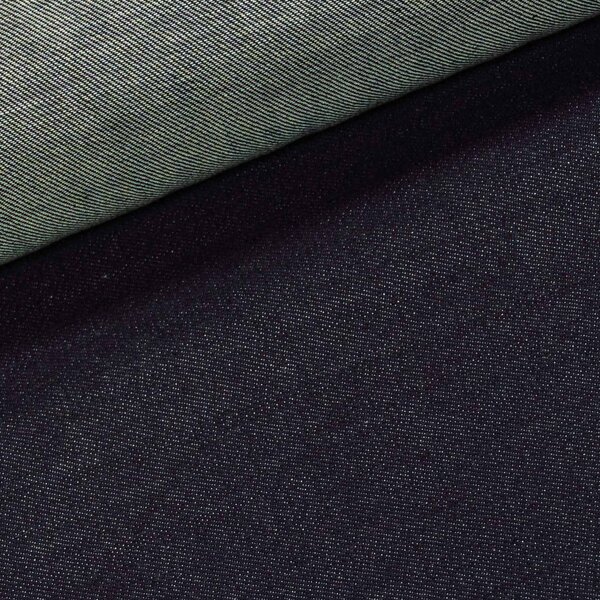 Bavlněná riflovina (denim, džínovina) elastická č.11, tmavě modrá 350g/m2, š.155cm (látka v metráži)