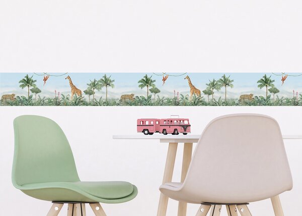 Dětská samolepící bordura na zeď Jungle | 5 m x 9.7 cm | DWBD8131