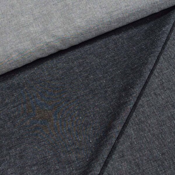 Bavlněná riflovina (denim, džínovina) černá žíhaná č.3, letní klasická, š.155cm, 190 g/m2, 100% bavlna (látka v metráži)