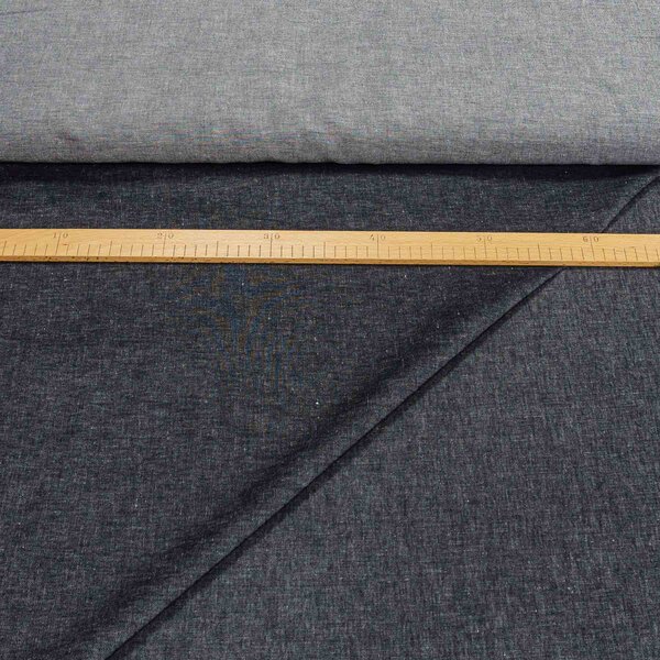 Bavlněná riflovina (denim, džínovina) černá žíhaná č.3, letní klasická, š.155cm, 190 g/m2, 100% bavlna (látka v metráži)