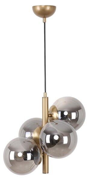 Závěsné svítidlo se skleněným stínidlem v šedo-zlaté barvě ø 15 cm Forte – Squid Lighting