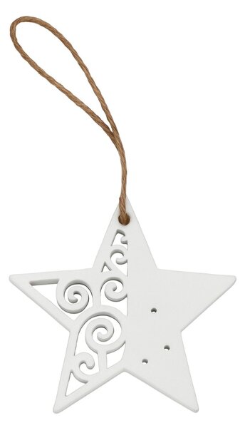 Dekorace závěsná hvězdy bílé 6 cm - 4 ks 3001307