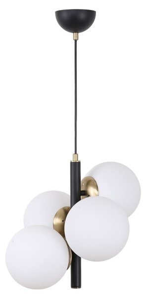 Černo-bílé závěsné svítidlo se skleněným stínidlem ø 15 cm Forte – Squid Lighting